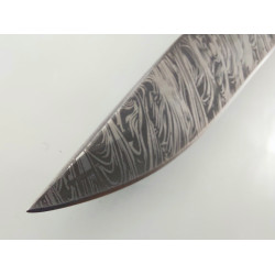 Руски ловен нож с кания шарка имитираща дамаската стомана