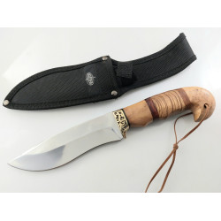 Руски ловен нож с извито острие подходящ за дране Охотник стал 65х13