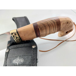 Руски ловен нож с извито острие подходящ за дране Охотник стал 65х13