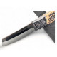 Руски ловен нож фултанг с метални гардове инкрустирани - Алигатор стал 65х13