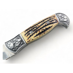 Руски ловен нож фултанг с метални гардове инкрустирани - Алигатор стал 65х13