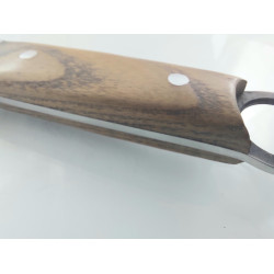 Руски ловен нож фултанг с инкрустиран ловец на острието - Охотник стал 65х13