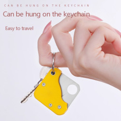 Малко мини джобно ножче Yellow color с клипс за колан дизайн зaимстван от Spyderco