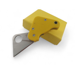 Малко мини джобно ножче Yellow color с клипс за колан дизайн зaимстван от Spyderco