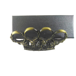 Масивен метален винтидж бокс за самозащита или колекция с черепи и пламъци Масивен метален винтидж бокс за самозащита или колекция с черепи и пламъци