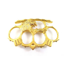 Масивен метален златист бокс за самозащита или колекция орел и зарове Масивен метален златист бокс за самозащита или колекция орел и зарове