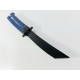 Нож пеперуда син цвят черно острие дизайн къс меч танто остър като бръснач