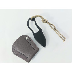 VipEver Малко джобно ножче с кожен калъф