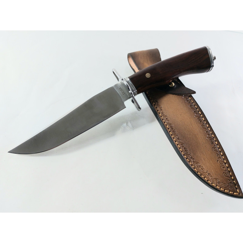 Bowie knife Ръчно направен ловен нож с кожена кания стомана DC53 - VipEver