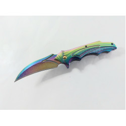 Vipever Сгъваем автоматичен джобен нож с извито острие Rainbow