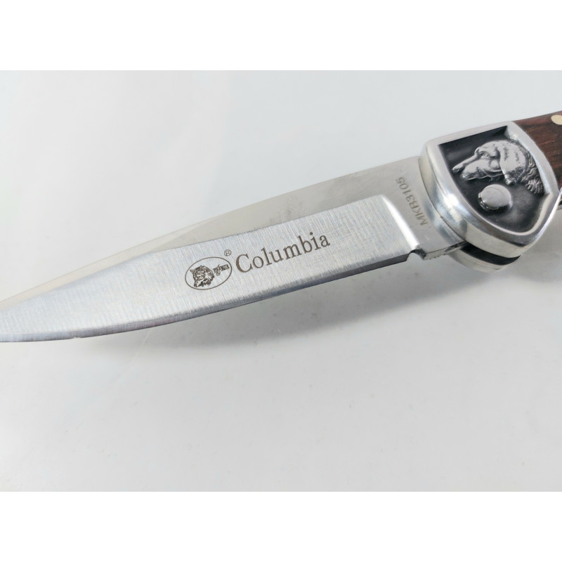 Columbia pocket knife MKB3105 Dog Сгъваем джобен нож с гравирано куче на гарда