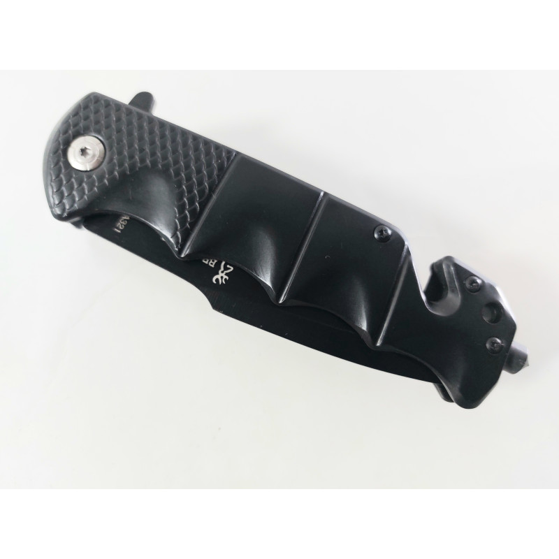 Сгъваем автоматичен нож с черно антирефлекторно покритие Browning DA321 с резец и шип