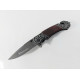 Browning F123 - Сгъваем автоматичен нож с дървени чирени и флорални метални елементи Browning F123 - Сгъваем автоматичен нож с дървени чирени и флорални метални елементи