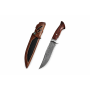 Ловен нож от дамаска стомана с абаносова дръжка