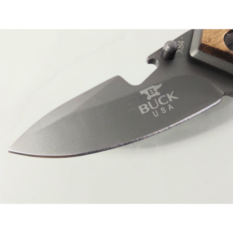 Малък сгъваем джобен нож със сиво титаниево покритие Buck X84