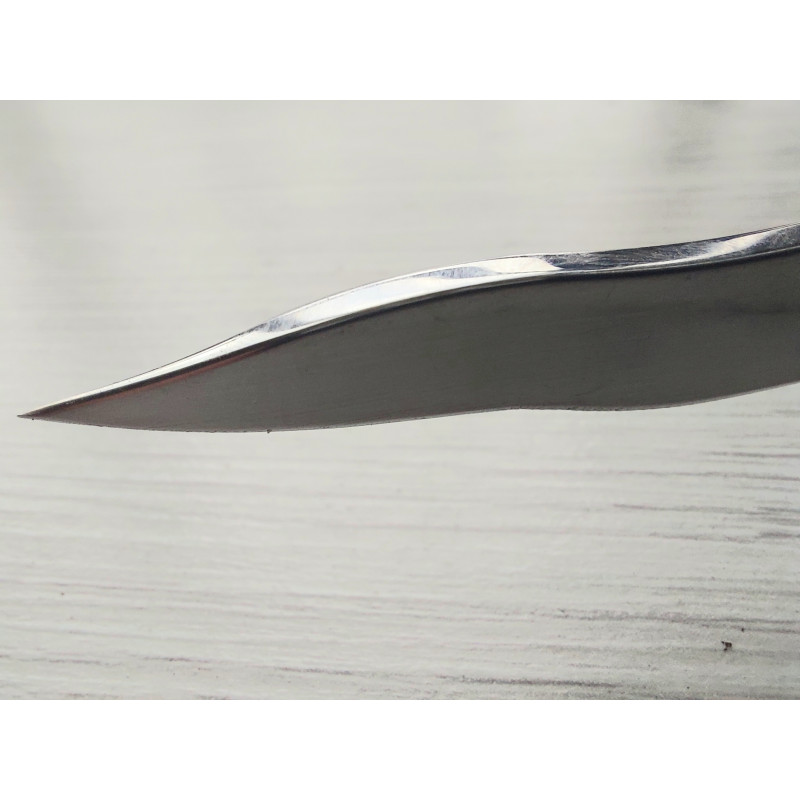 Автоматичен сгъваем джобен нож с кожен калъф АКC Italy змиевидно острие