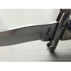 Автоматичен сгъваем джобен нож с кожен калъф АКC Italy змиевидно острие