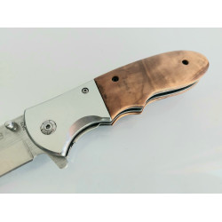 Сгъваем автоматичен  джобен нож с дървени чирени - Boker DA72