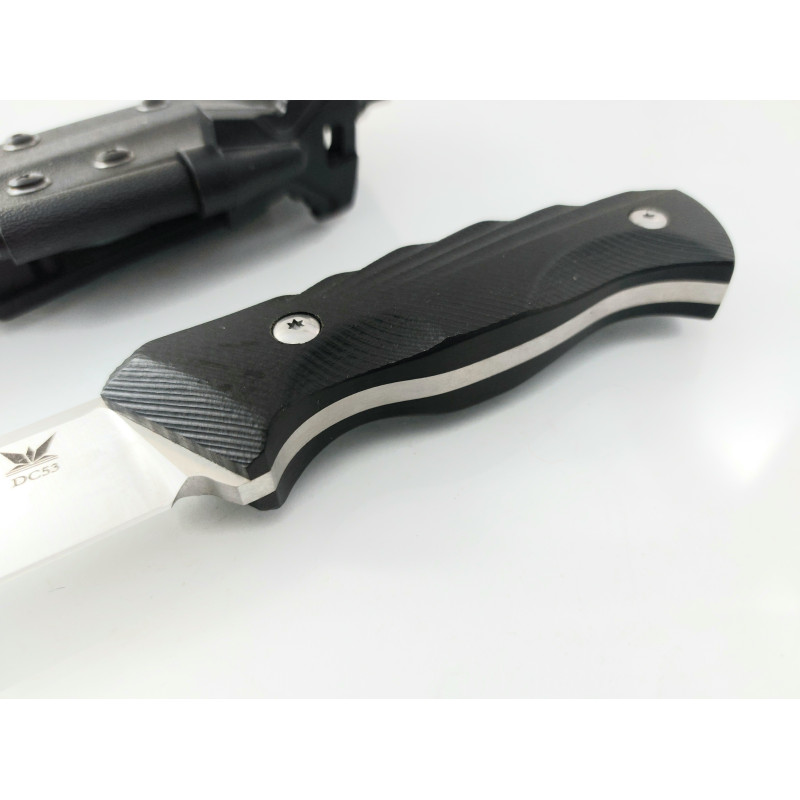 Ловен нож фултанг с Kydex калъф,магнезиева запалка DC53 Steel Military