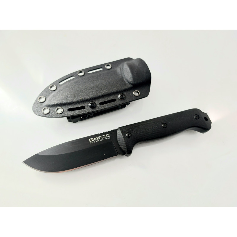 Ловен нож с черно тефлоново покритие ,фултанг с Kydex калъф, D2 Steel Military,Bk Tka-Bar