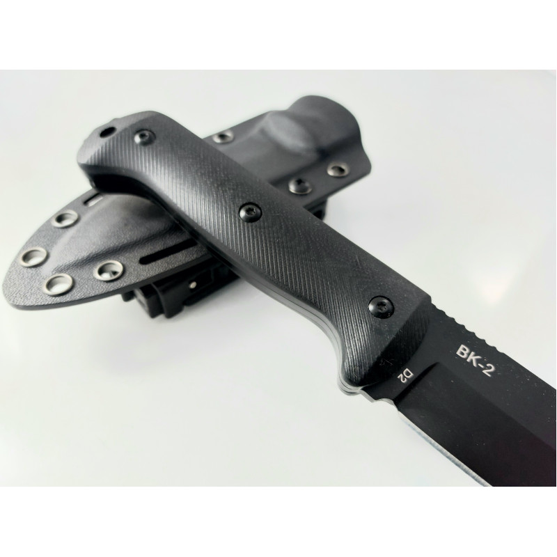 Ловен нож с черно тефлоново покритие ,фултанг с Kydex калъф, D2 Steel Military,Bk Tka-Bar