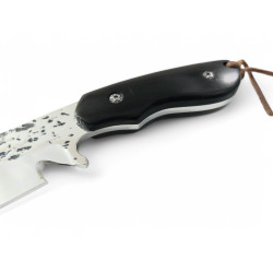 Ръчно направен нож фултанг чирени от махагон D2 стомана и кожен калъф