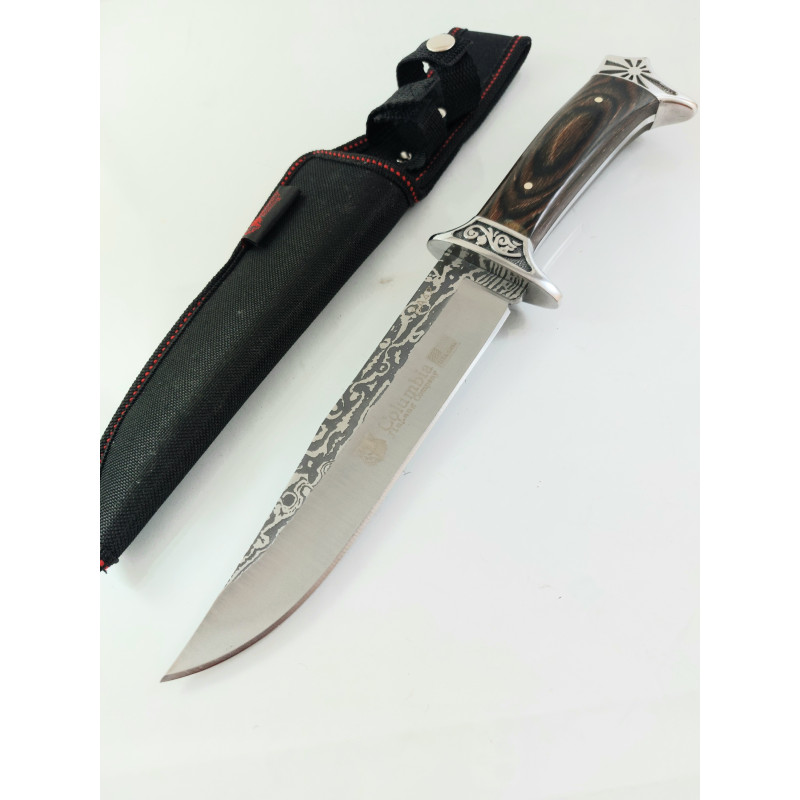 Ловен нож Columbia SA42 с метални гравирани гардове с флорални елементи