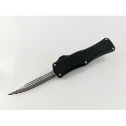 Автоматичен сгъваем нож кама двуостра с клипс и карбонов принт OTF Reelectra