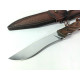 Ръчно направен  ловен нож фултанг чирени от махагон, D2 стомана и кожен калъф
