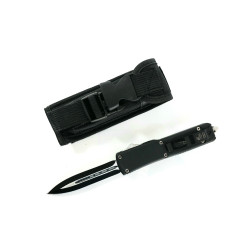 Microtech Black OTF- сгъваем автоматичен нож тип кама с клипс и калъф Microtech Black OTF- сгъваем автоматичен нож тип кама с клипс и калъф
