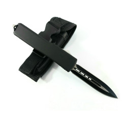 Microtech Black OTF- сгъваем автоматичен нож тип кама с клипс и калъф Microtech Black OTF- сгъваем автоматичен нож тип кама с клипс и калъф