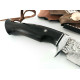 Ръчно направен ловен нож от Японска дамаска стомана и метален гард