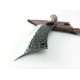Тактически  ловен нож тип сатър кован фултанг с дървена дръжка от махагон