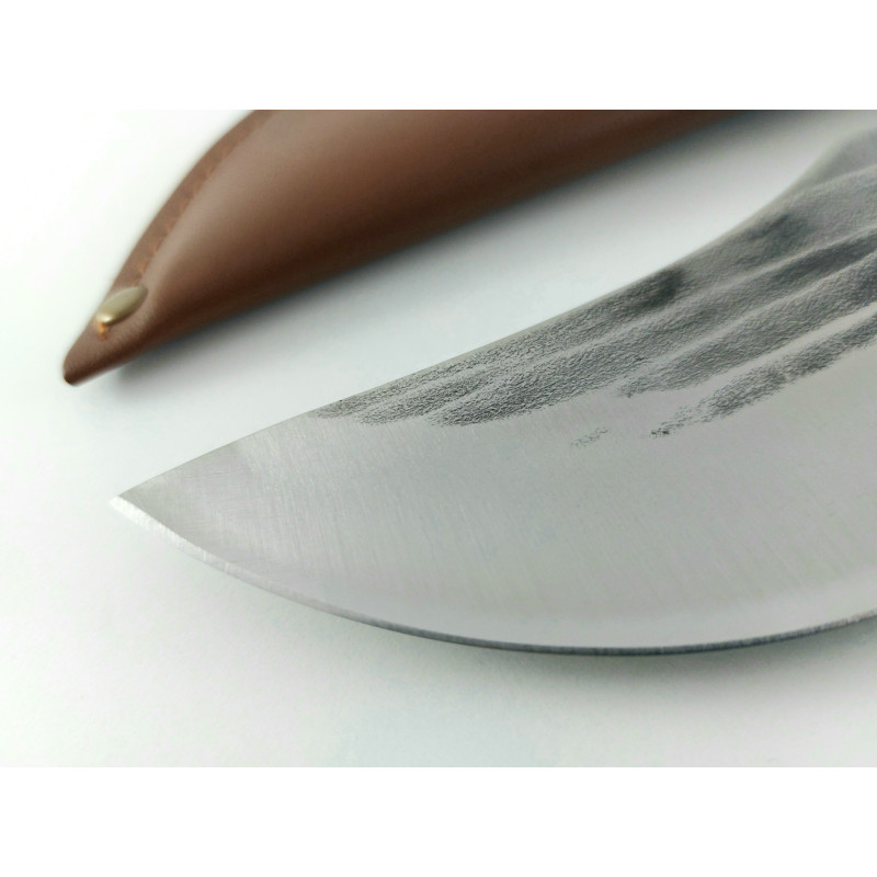 Ловен нож ръчно кован с дръжка от махагон фултанг