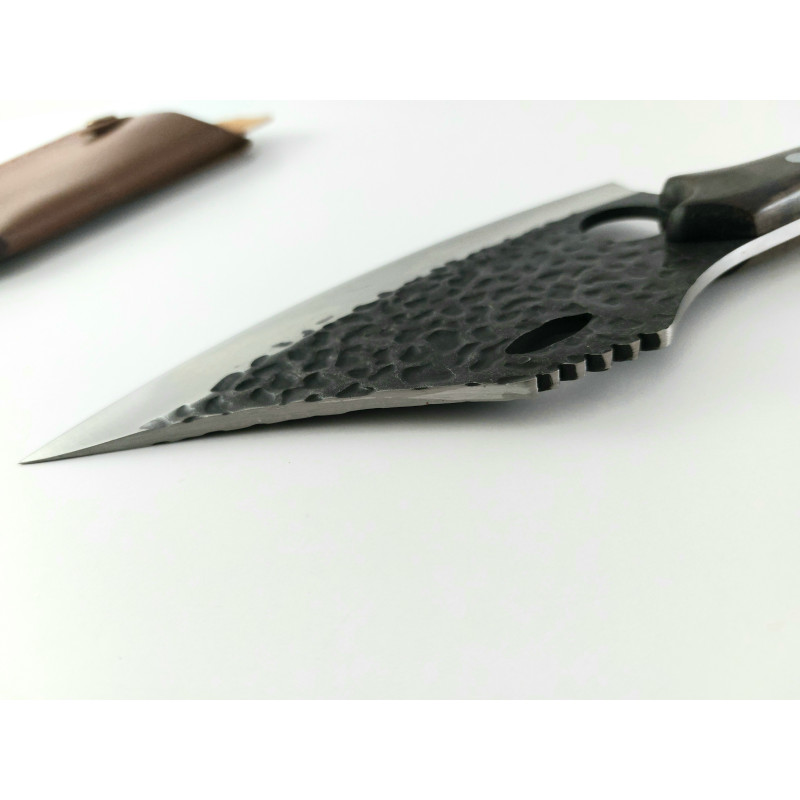 Тактически нож ловен тип сатър кован фултанг с дървена дръжка