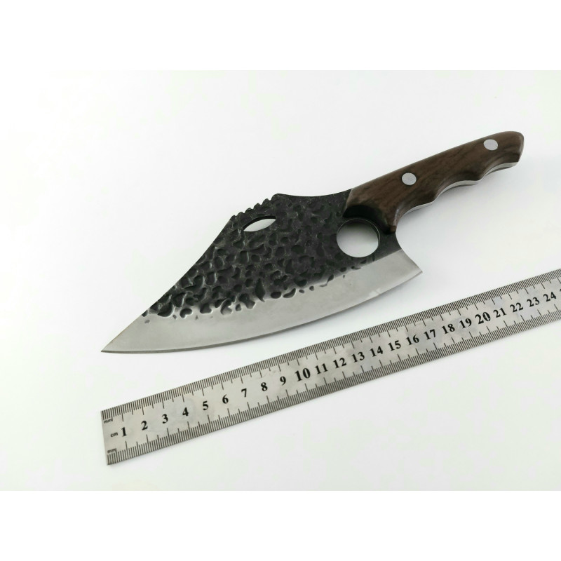 Тактически нож ловен тип сатър кован фултанг с дървена дръжка
