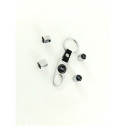 Ключодържател с 4 бр капачки за винтилите/ вентили -Ford / Форд-сребрист цвят