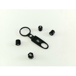 Ключодържател с 4 бр капачки за винтилите/ вентили Renault / Рено - черен цвят