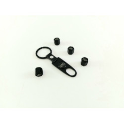 Ключодържател с 4 бр капачки за винтилите/ вентили Land Rover -черен цвят