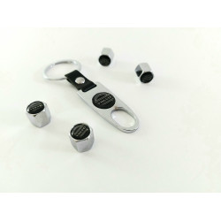 Ключодържател с 4 бр капачки за винтилите/ вентили Волво Volvo - сребристо черен цвят