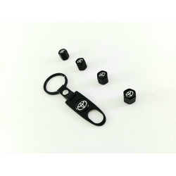 Ключодържател за Toyota с 4 броя капачки за вентилите,черен цвят Ключодържател за Toyota с 4 броя капачки за вентилите,черен цвят
