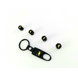 Ключодържател с 4 бр капачки за винтилите вентили Mitsubishi Мицубиши - черно - златист цвят