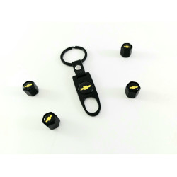 Ключодържател с 4 бр капачки за винтилите вентили Mitsubishi Мицубиши - черно - златист цвят