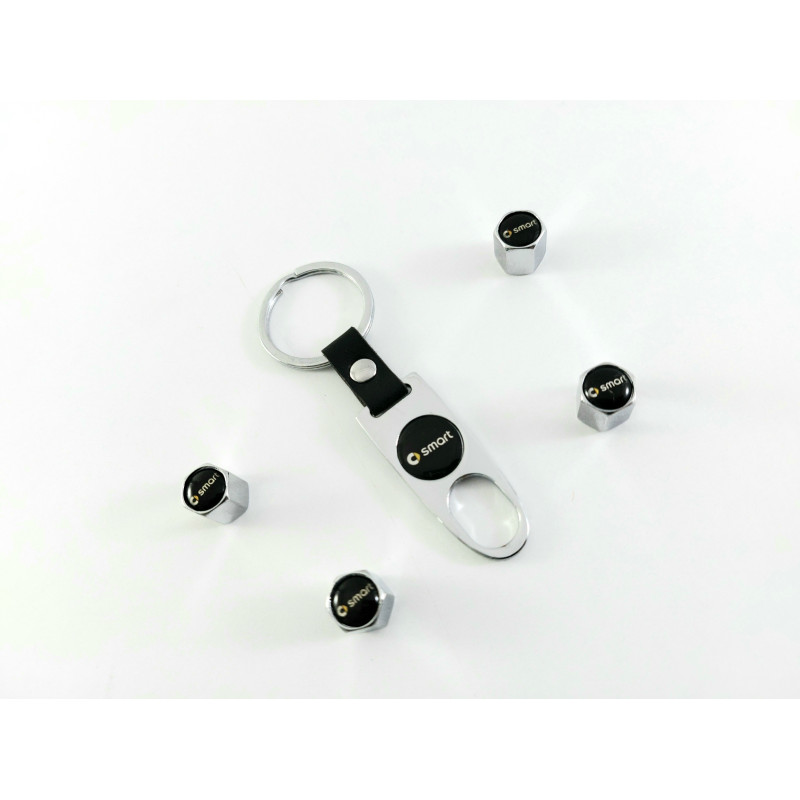 Ключодържател за  Smart с 4 броя капачки за вентилите,сребрист цвят