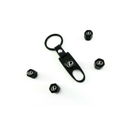 Ключодържател за  Lexus с 4 броя капачки за вентилите,черен цвят