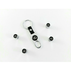 Ключодържател за  Lexus с 4 броя капачки за вентилите,сребрист цвят