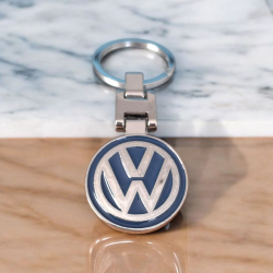 Метален Ключодържател -VW/Volkswagen/Фолксваген/сребристо син  цвят