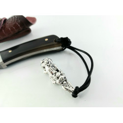 Ловен нож Tactical Battle ръчна изработка с кожена кания дамаска стомана