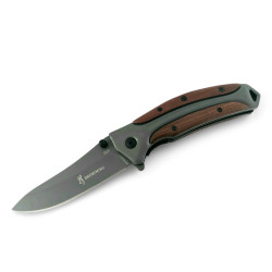 Сгъваем автоматичен нож Browning DA58 с дръжка от метал и дървени чирени