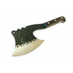 Масивна закалена брадвичка,ръчно кована фултанг с калъф